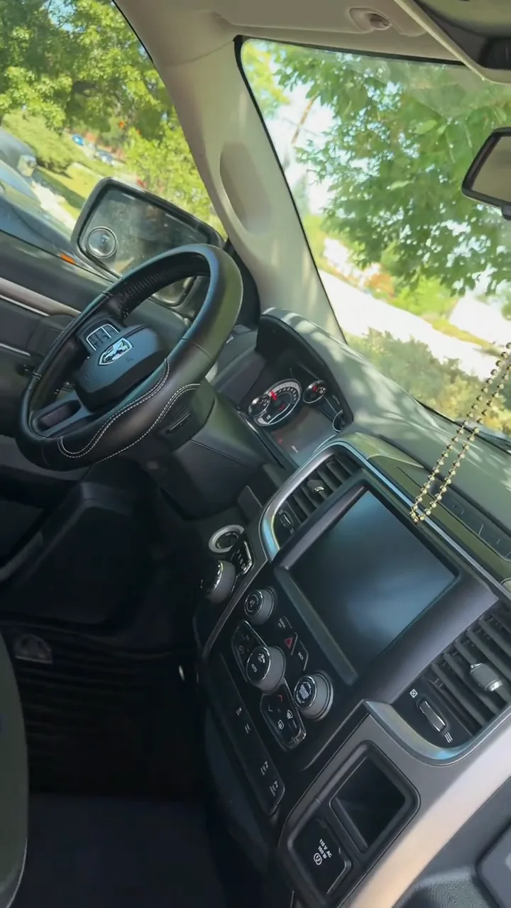 Clean finished dashboard and cabin of a Ram truck